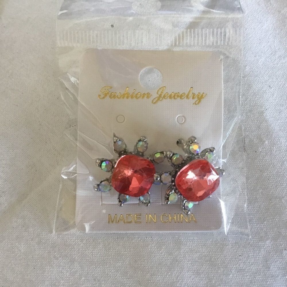 $8 ea or 3/$15. Orange & Clear AB Crystal Earrings